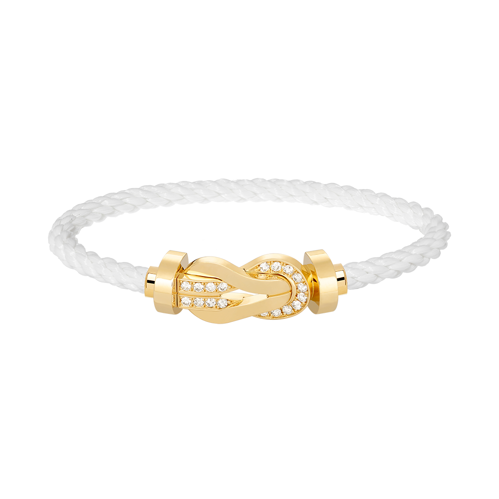 [Love More]CHANCE LARGE 8 FIGURE BUCKLE HALF DIAMOND BRACELET GOLD