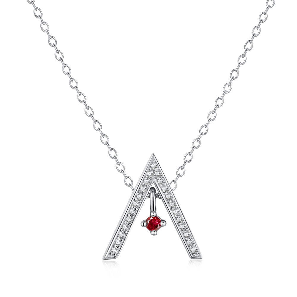 [Love More]Sparkling "A" Shape Necklace