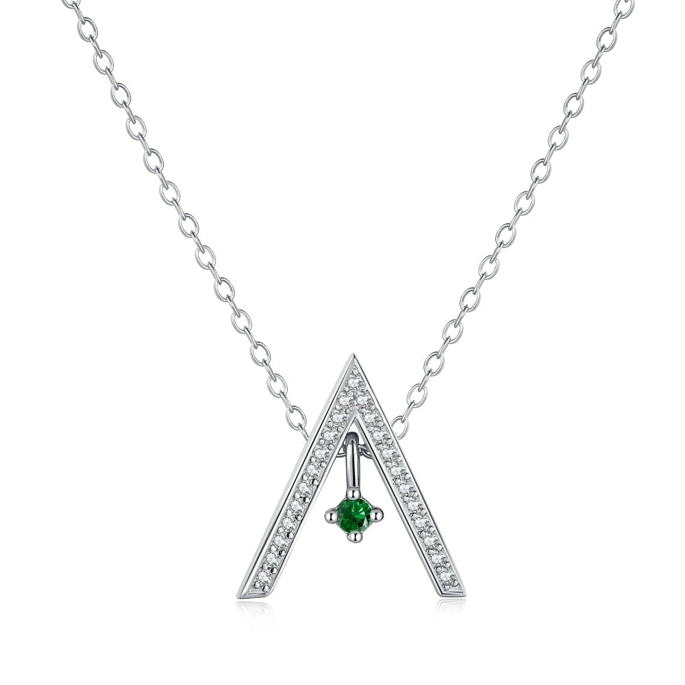[Love More]Sparkling "A" Shape Necklace