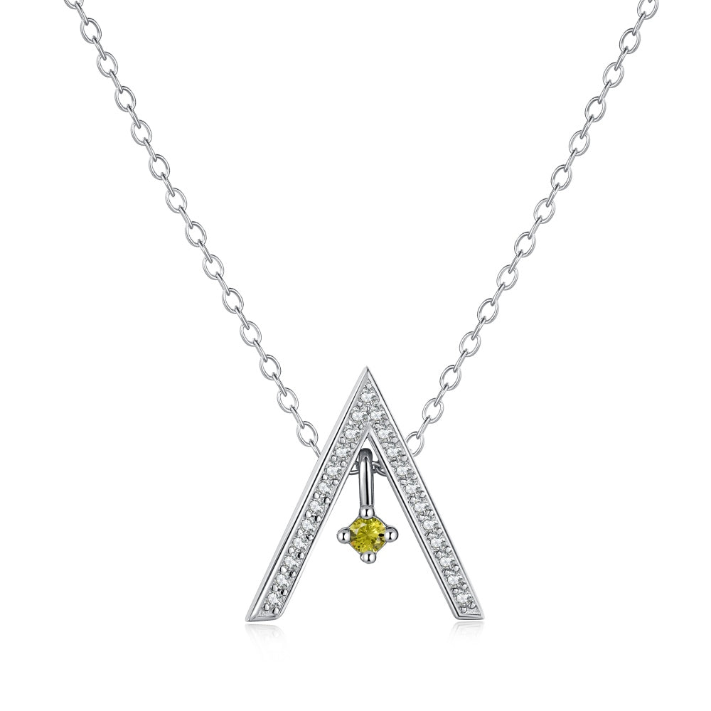 [Love More]Sparkling "A" Shape Necklace
