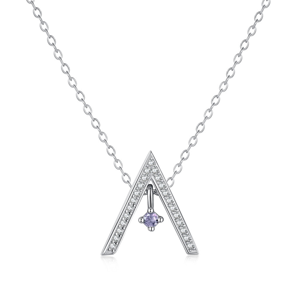 [Love More]Sparkling "A" Shape Necklace