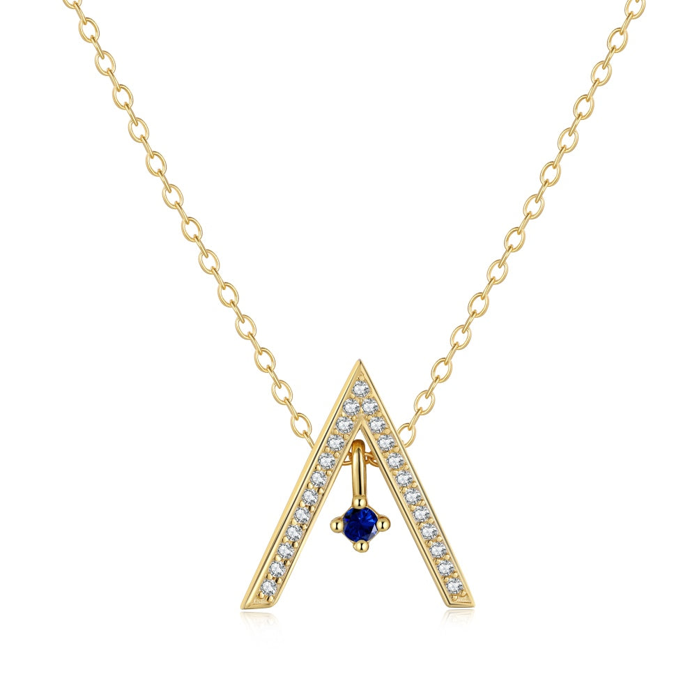 [Love More]Sparkling "A" Shape Necklace