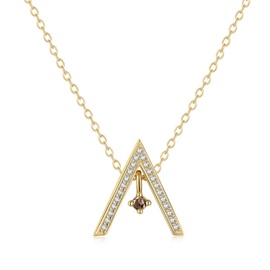 [Love More]Sparkling "A" Shape Necklace