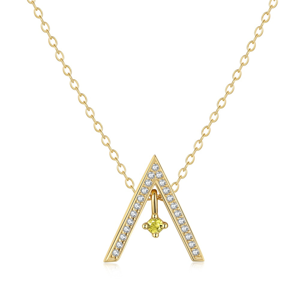 [Love More]Sparkling "A" Shape Necklace