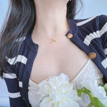 [Love More]Sparkling "A" Shape Necklace