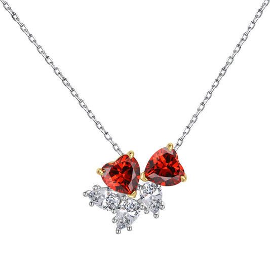 [Love More]Dainty Red Heart Necklace