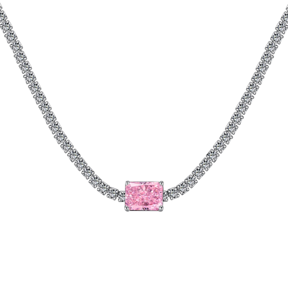 [Love More]2.0 carat Ornate Emerald Cut Necklace