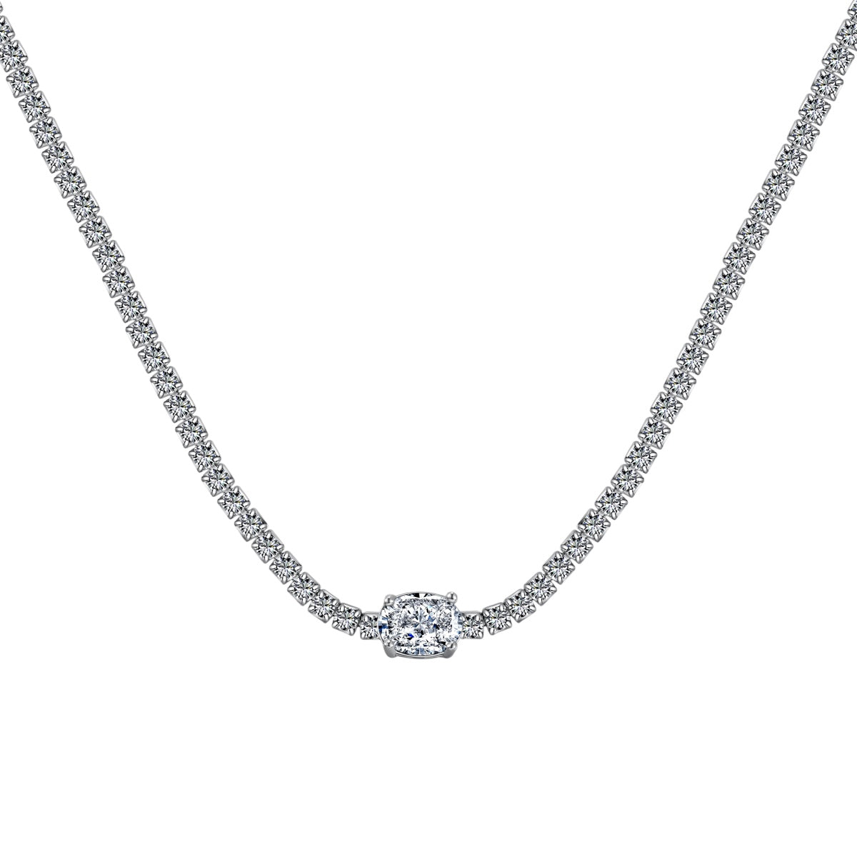 [Love More]1.0 Carat Shining Oval Cut Necklace