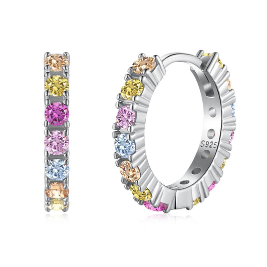 [Love More]Radiant Colorful Round Cut Earrings