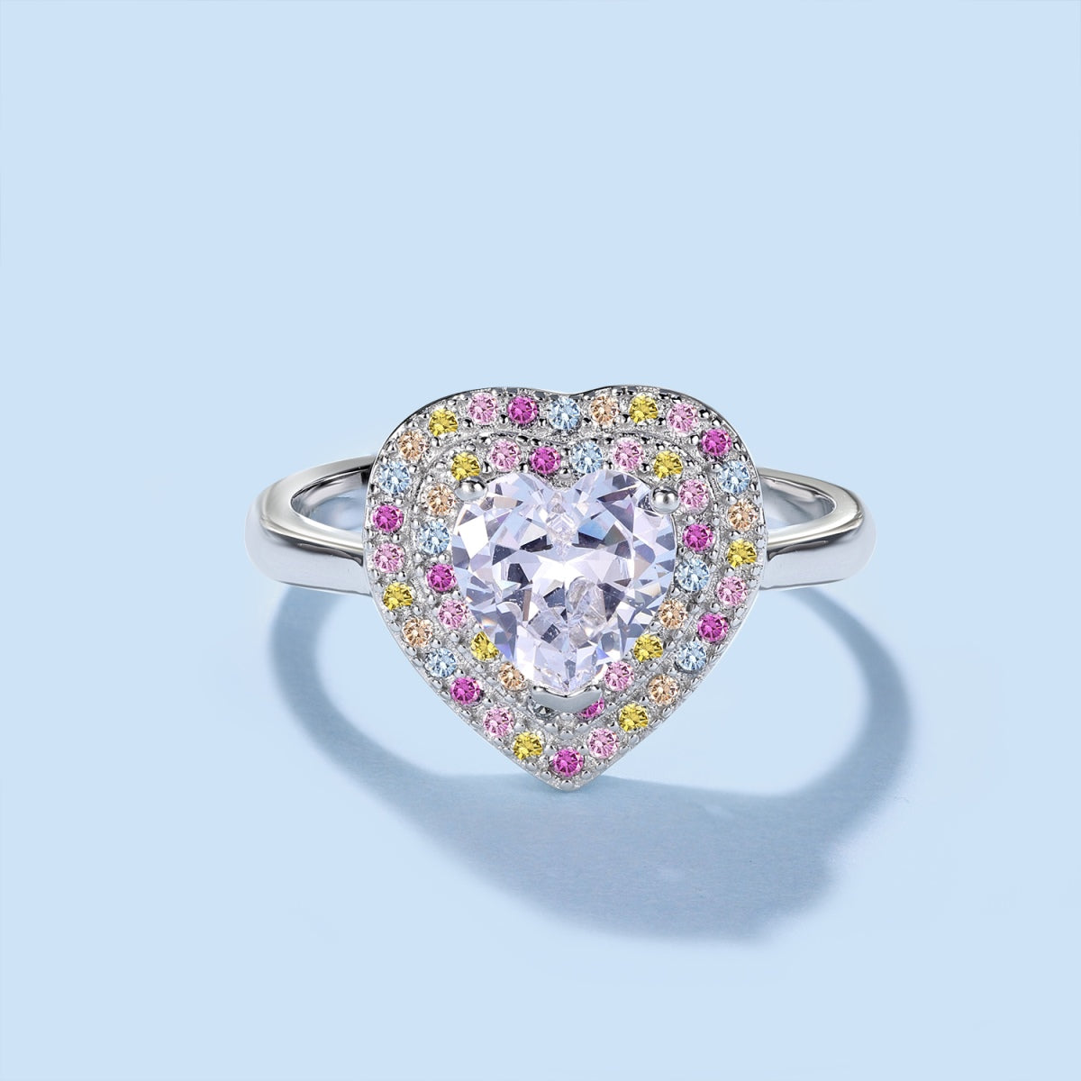 [Love More]Delicate Ebullient Heart Shape Wedding Ring