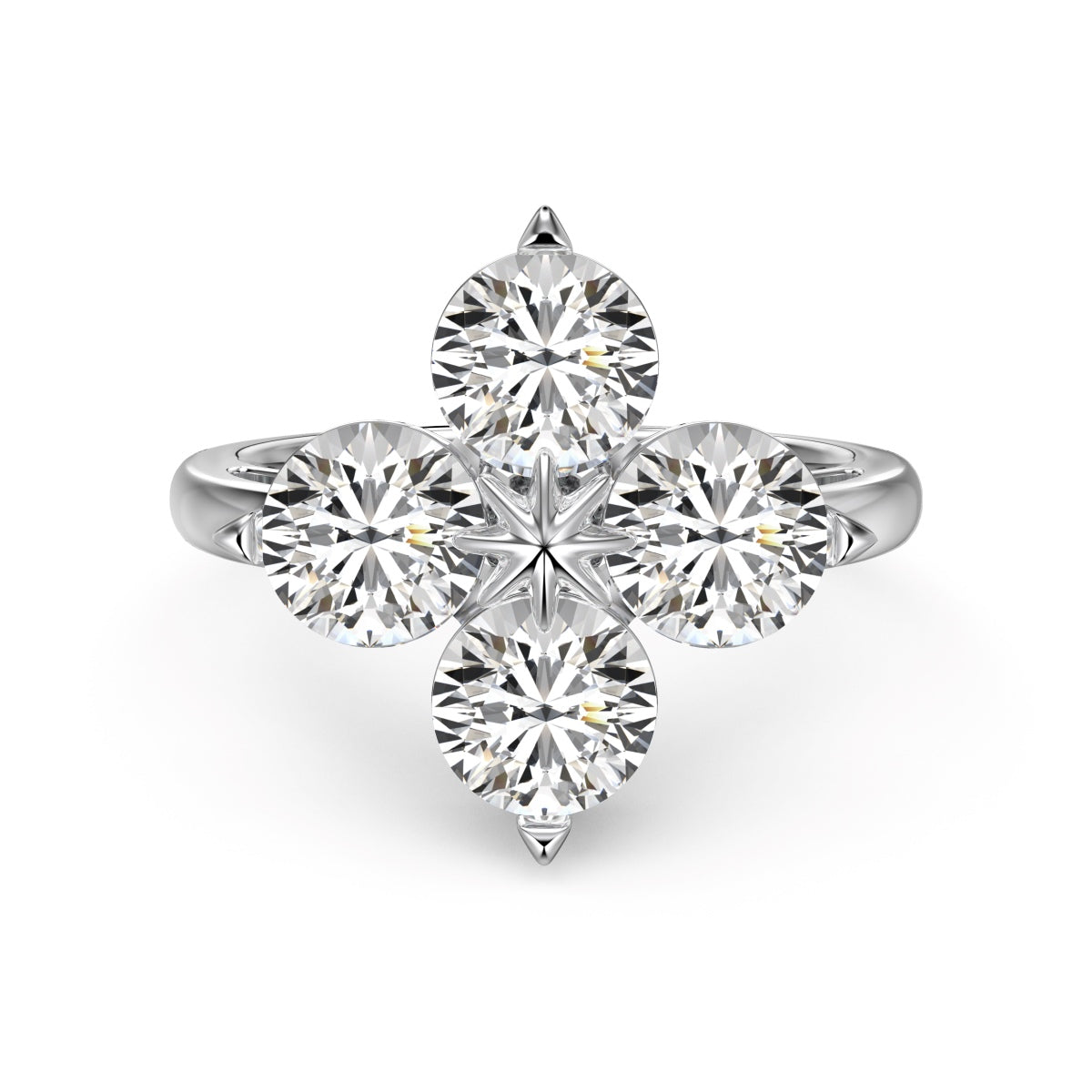 [Love More]Four-Leaf Clover Eight-Pointed Star Ring