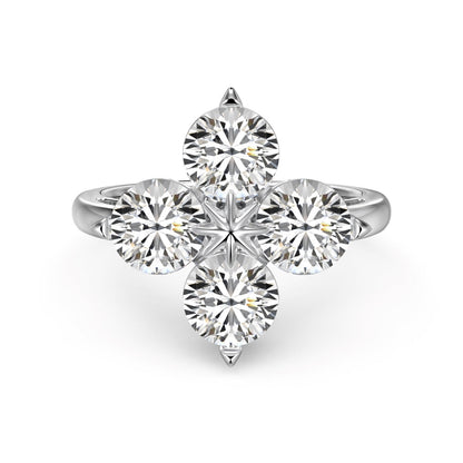 [Love More]Four-Leaf Clover Eight-Pointed Star Ring