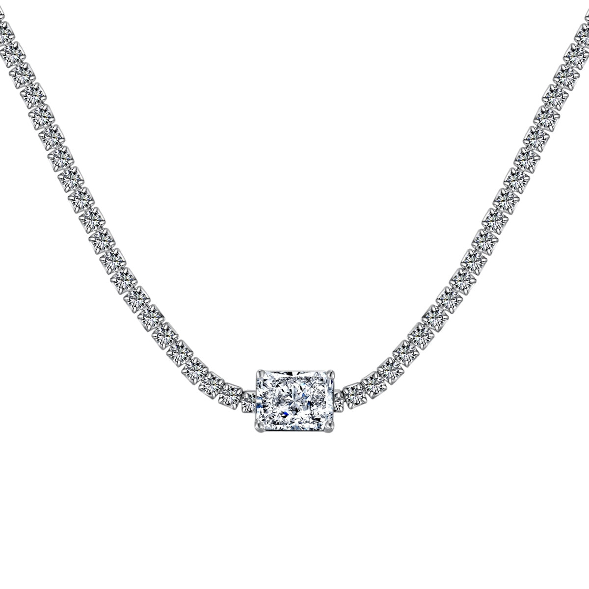 [Love More]2.0 carat Ornate Emerald Cut Necklace