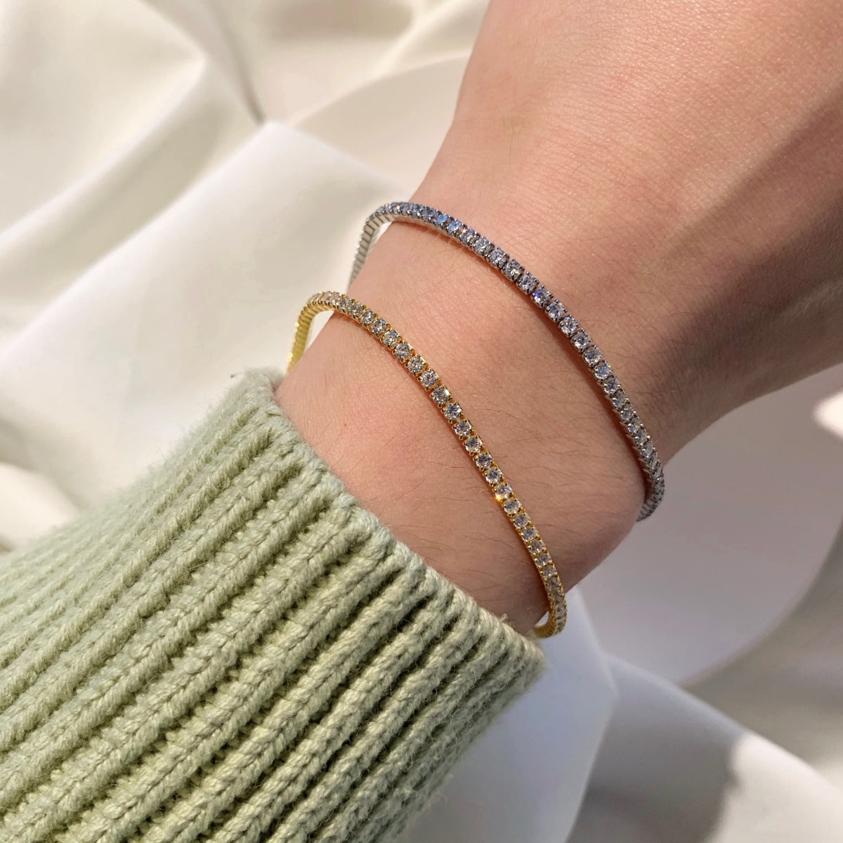 [Love More]Radiant Shinning Princess Cut Tennis Bracelet