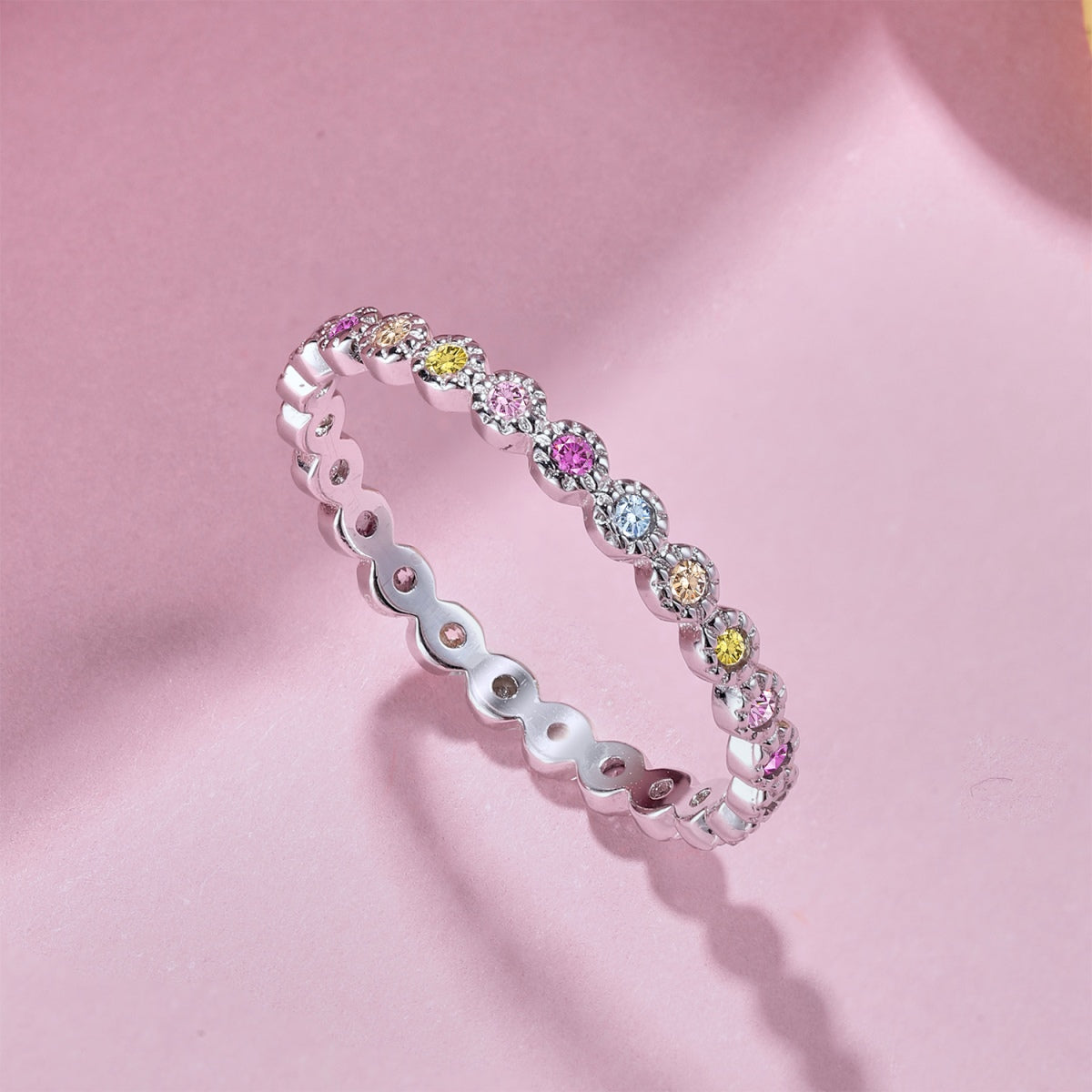 [Love More]Radiant Sparkling Round Cut Daily Ring