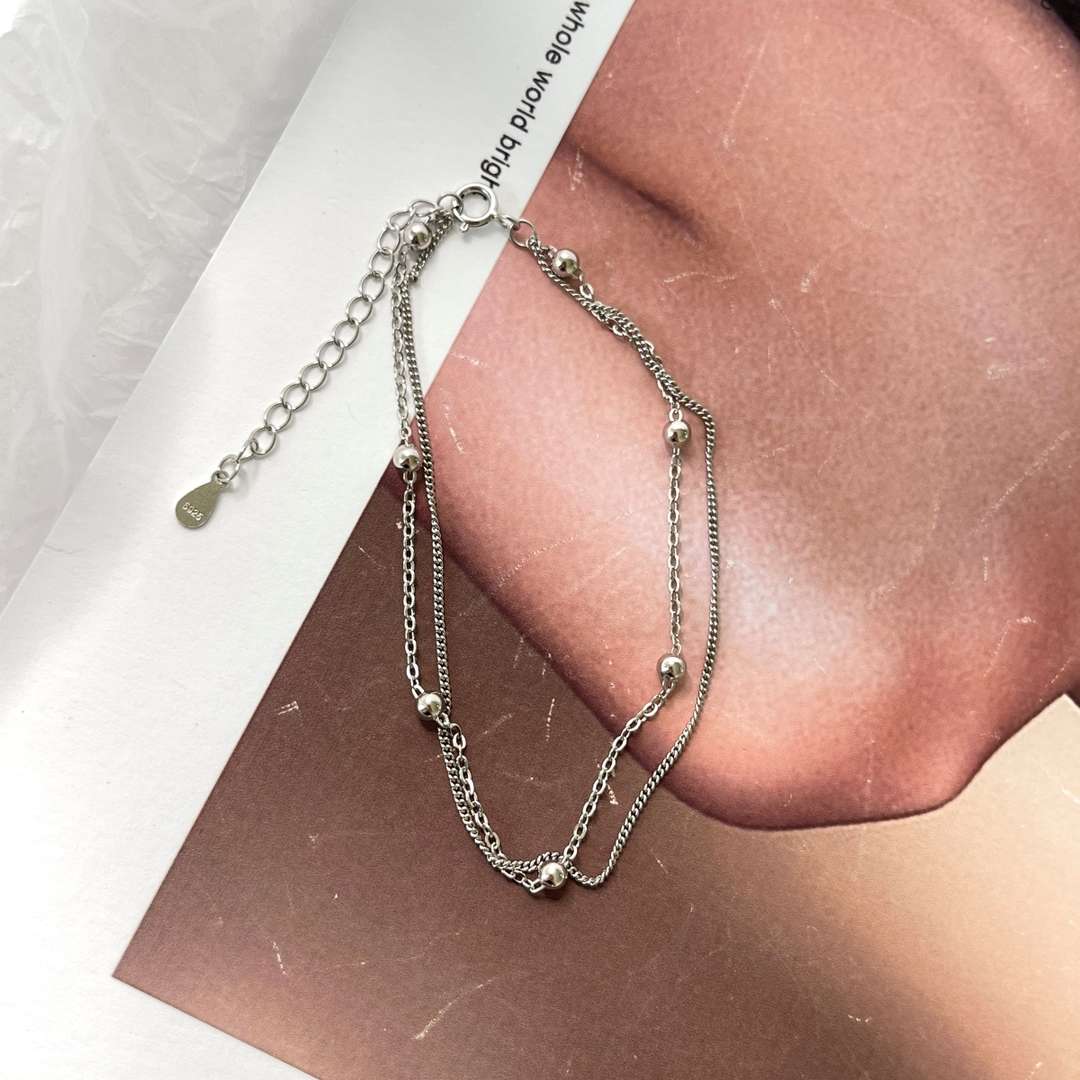 [Love More]Delicate Bead Double Layer Bracelet