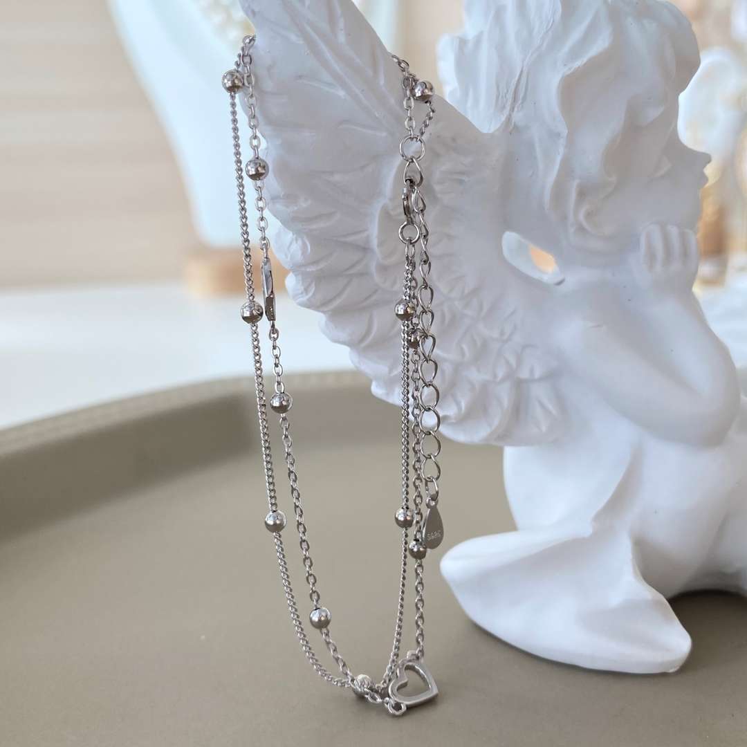 [Love More]Dainty Double Layer Love Heart Bracelet