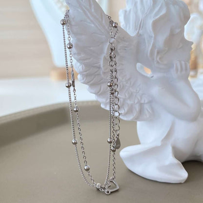 [Love More]Dainty Double Layer Love Heart Bracelet