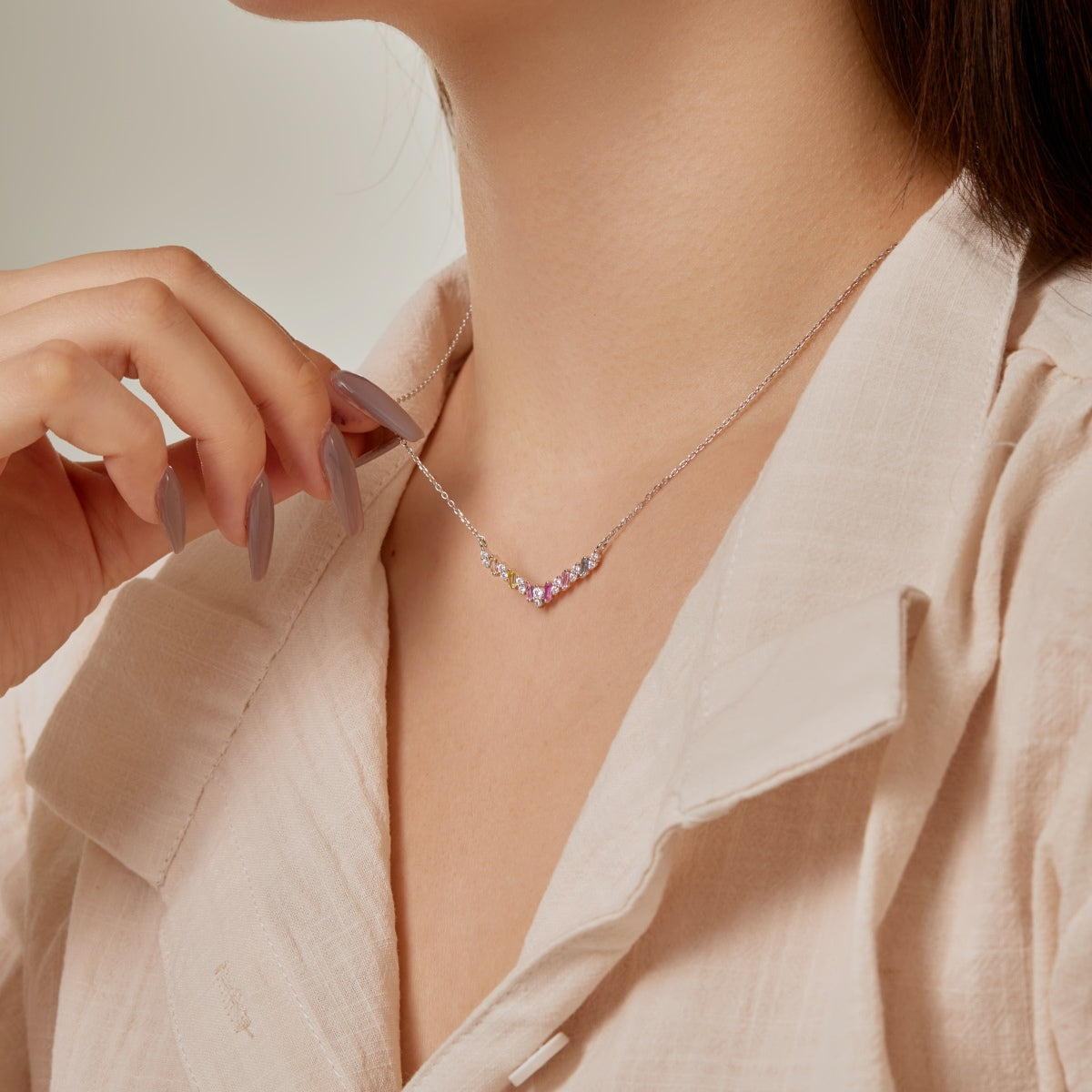 [Love More]Dazzling Rainbow Necklace