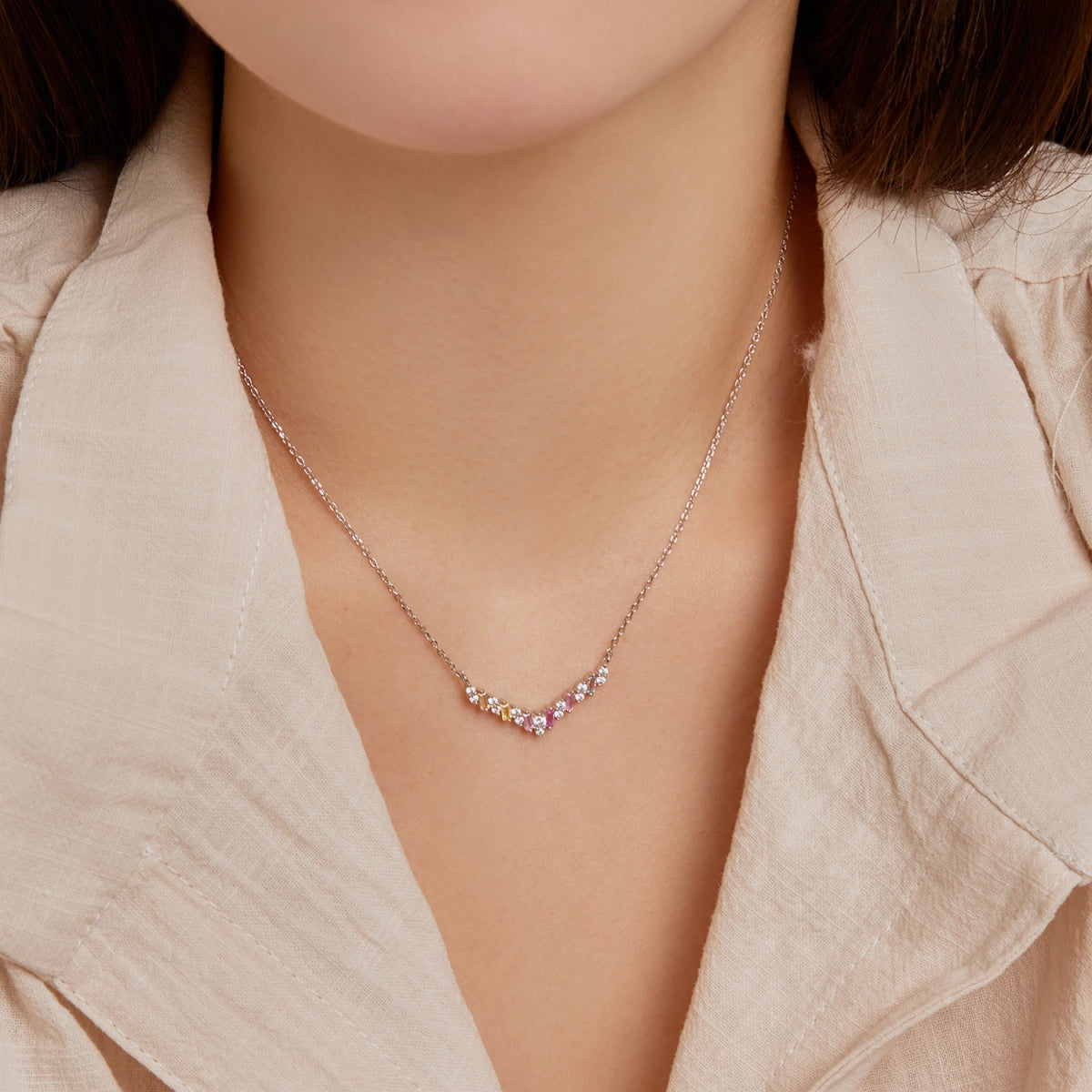 [Love More]Dazzling Rainbow Necklace