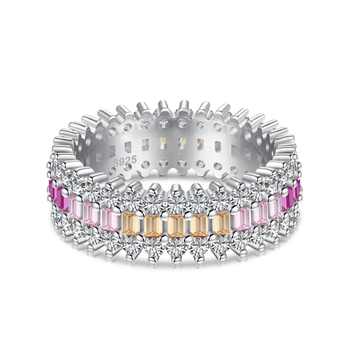 [Love More]Ornate Colorful Radiant Cut Daily Ring
