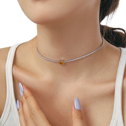 [Love More]2.0 carat Ornate Emerald Cut Necklace