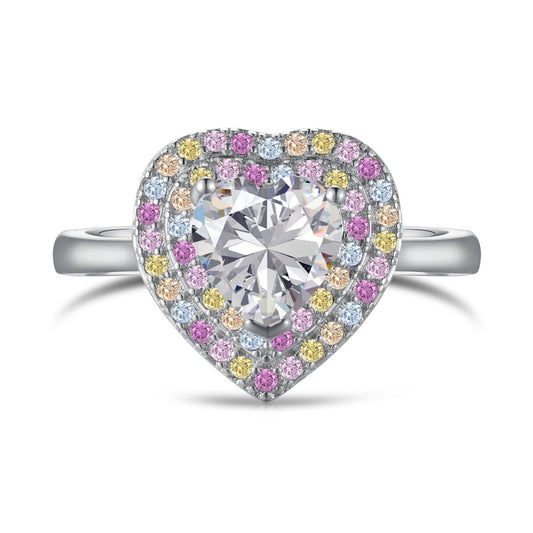[Love More]Delicate Ebullient Heart Shape Wedding Ring