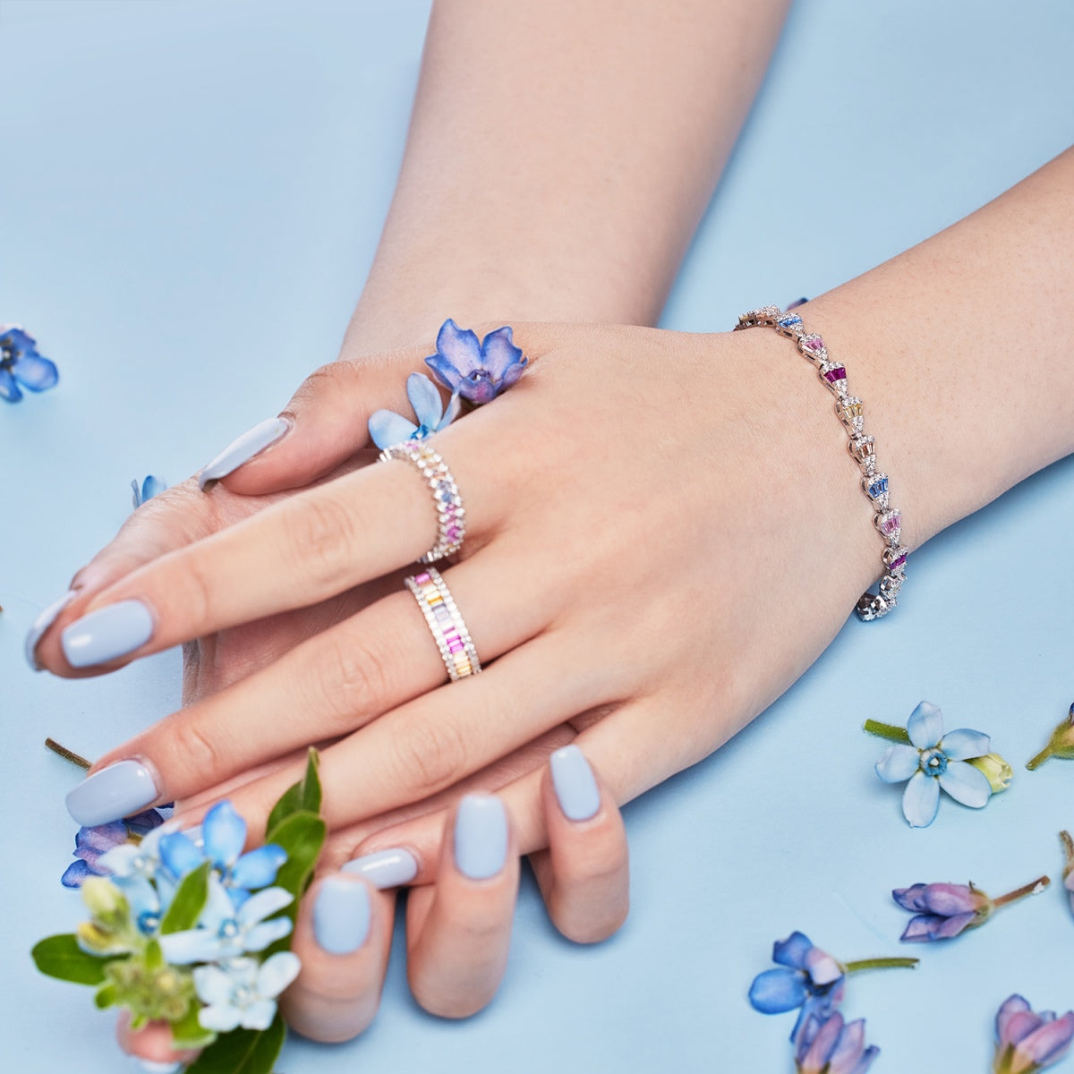 [Love More]Dainty Kaleidoscopic Emerald Cut Daily Ring