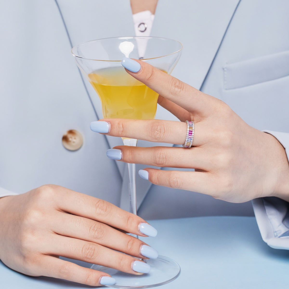 [Love More]Dainty Kaleidoscopic Emerald Cut Daily Ring