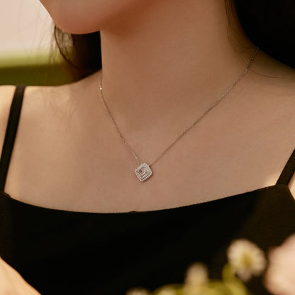 [Love More]Sparkling Asscher Cut Necklace