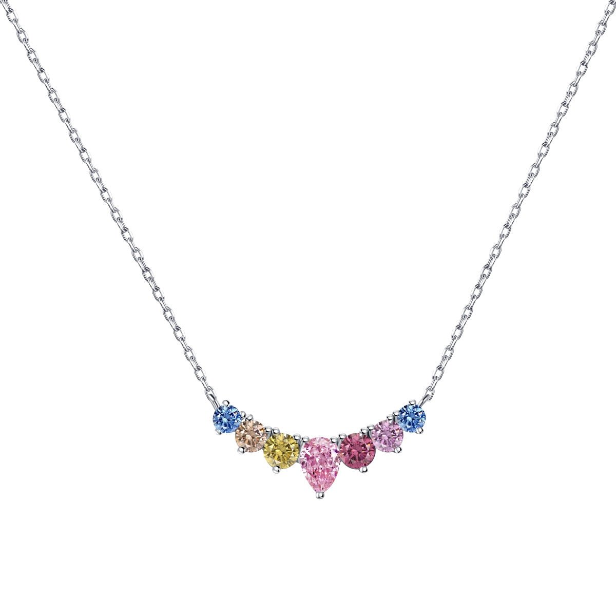 [Love More]Dainty Colorful Heart Necklace