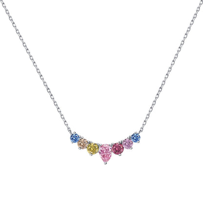 [Love More]Dainty Colorful Heart Necklace
