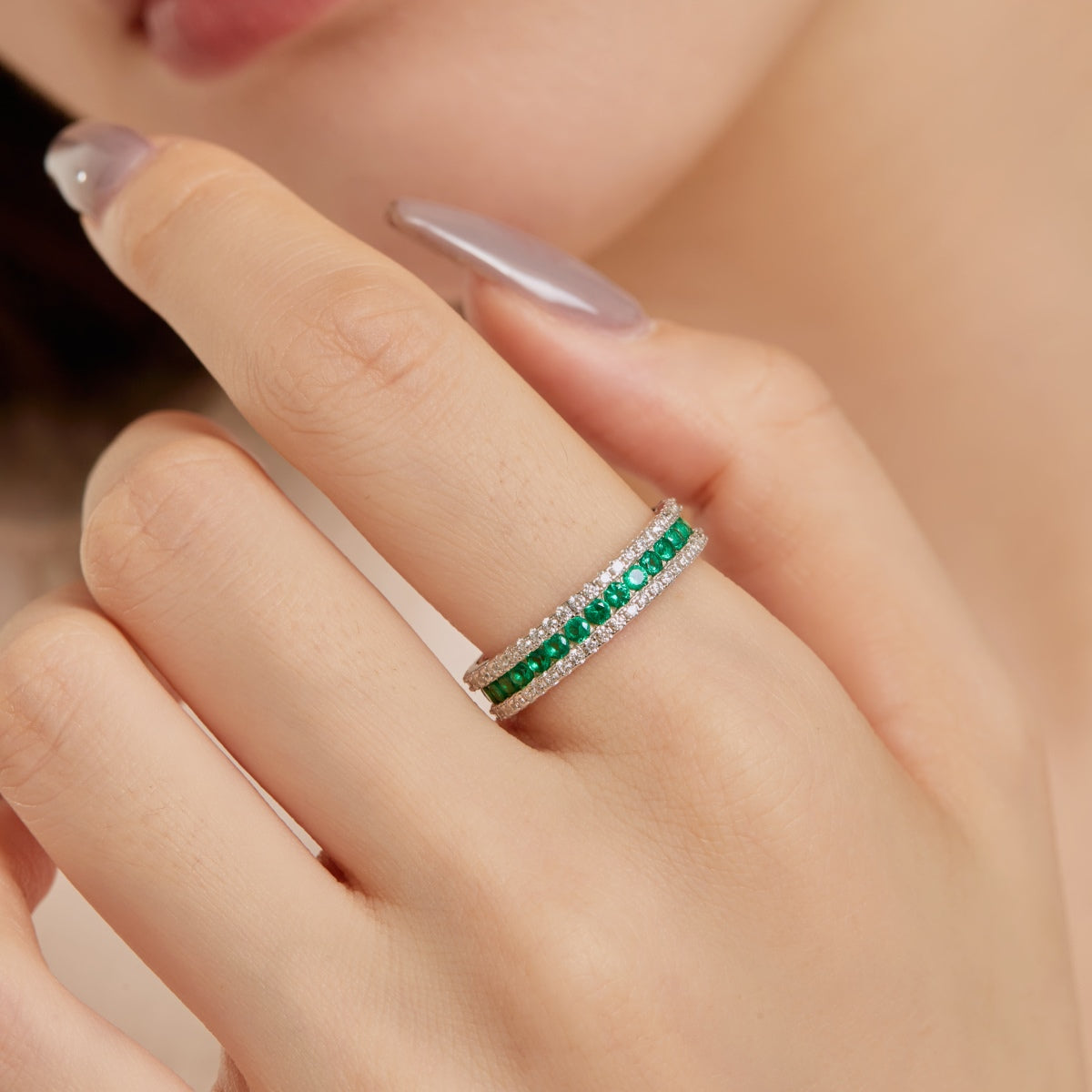 [Love More]Delicate Colorful Round Cut Daily Ring