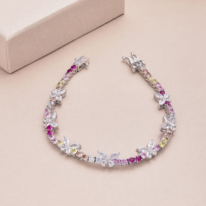 [Love More]Ornate Colorful Butterfly Shape Round Cut Daily Bracelet