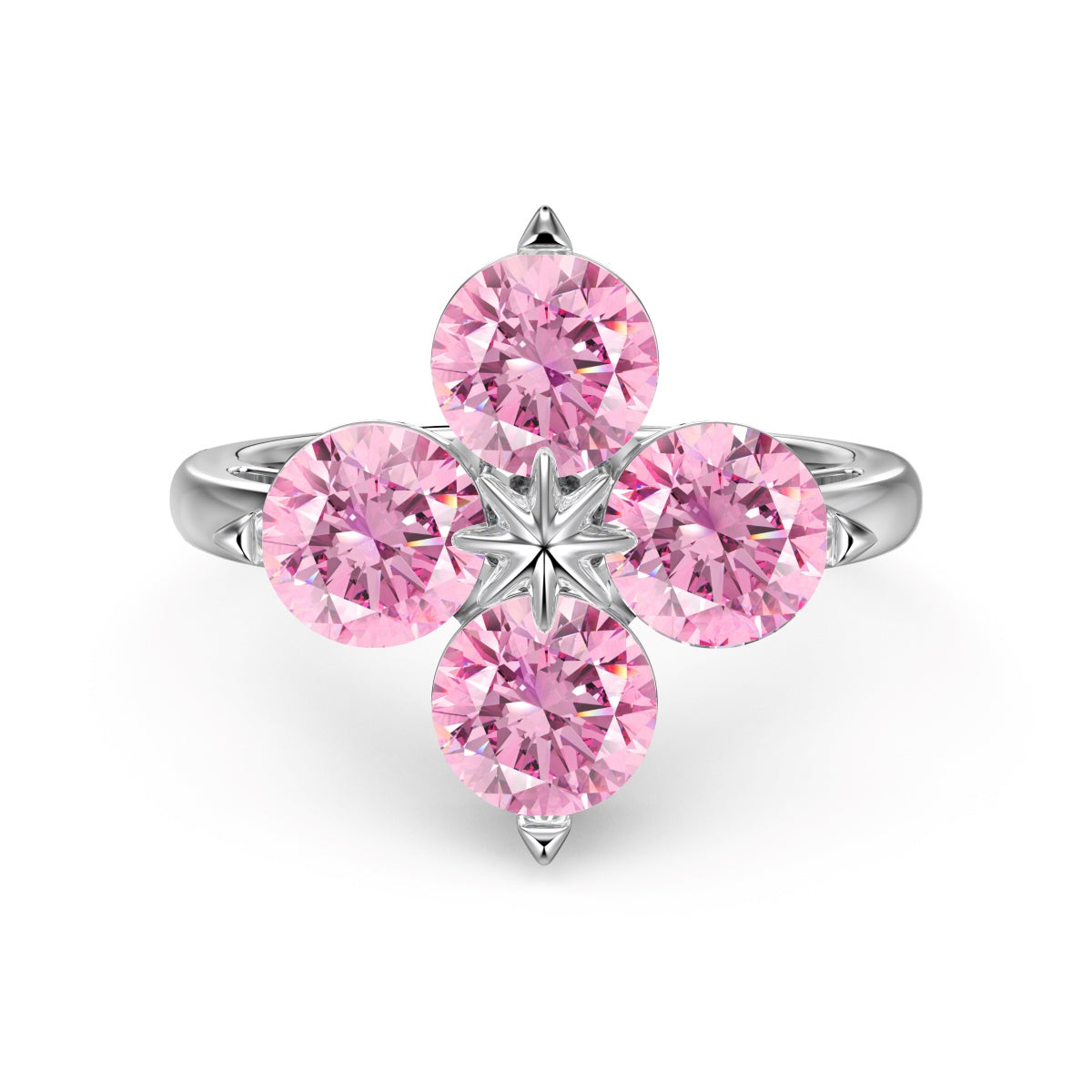 [Love More]Four-Leaf Clover Eight-Pointed Star Ring