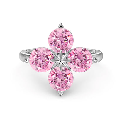 [Love More]Four-Leaf Clover Eight-Pointed Star Ring