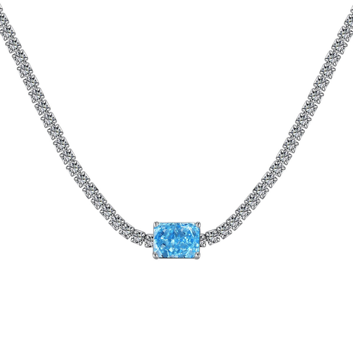[Love More]2.0 carat Ornate Emerald Cut Necklace