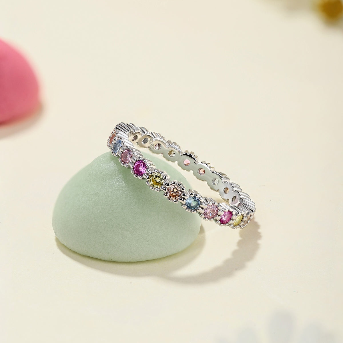 [Love More]Exquisite Colorful Round Cut Party Ring