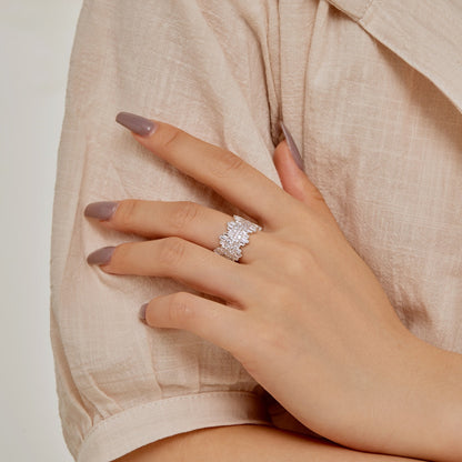 [Love More]Luxurious Colorful Radiant Cut Daily Ring