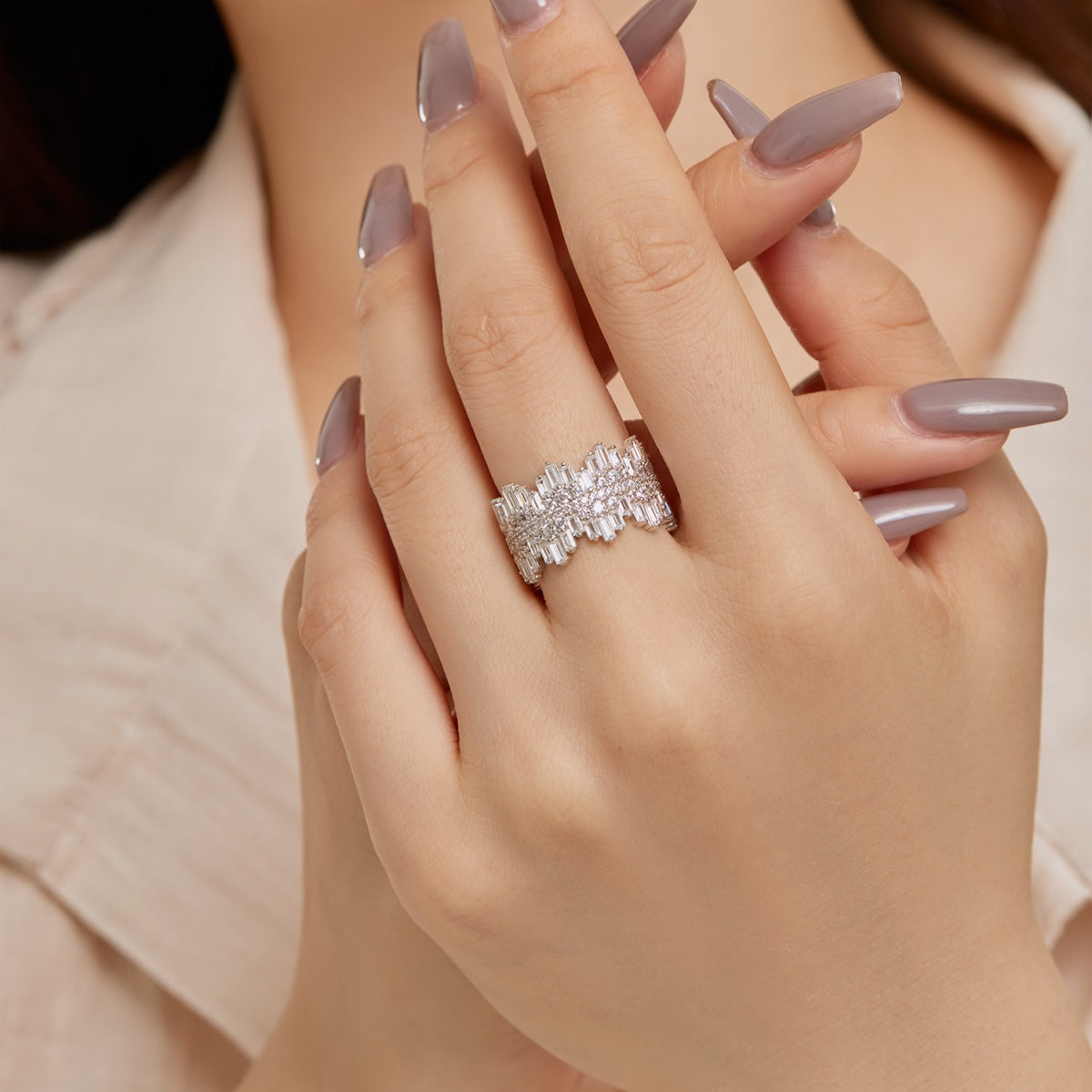 [Love More]Luxurious Colorful Radiant Cut Daily Ring