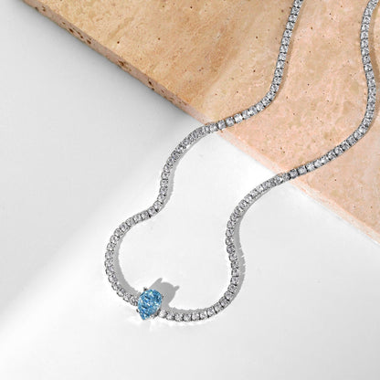 [Love More]1.0 carat Unique Pear Cut Tennis Necklace