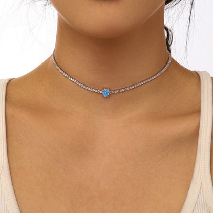 [Love More]1.0 carat Unique Pear Cut Tennis Necklace