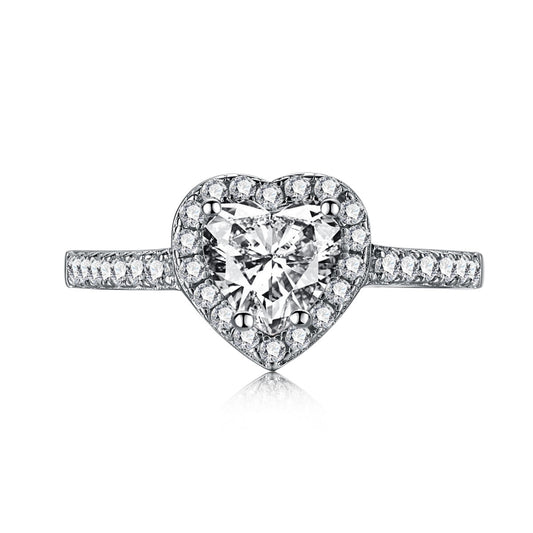 [Love More]Eternity Splashy Romantic Heart Shape Lover Ring