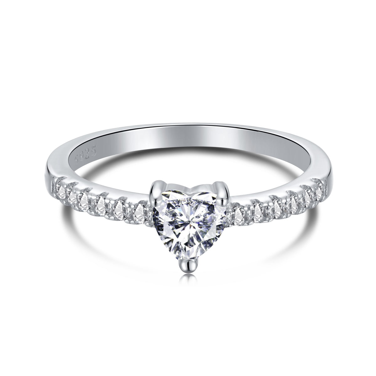 [Love More]0.5 Carat CaratEternity Charming Heart Shape Lover Ring