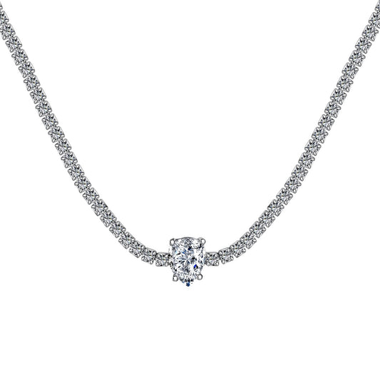 [Love More]1.0 carat Unique Pear Cut Tennis Necklace