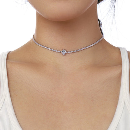 [Love More]1.0 carat Unique Pear Cut Tennis Necklace