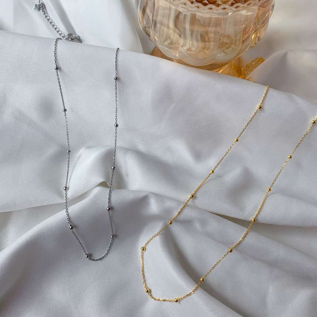 [Love More]Small Bead Clavicle Chain Simple Necklace