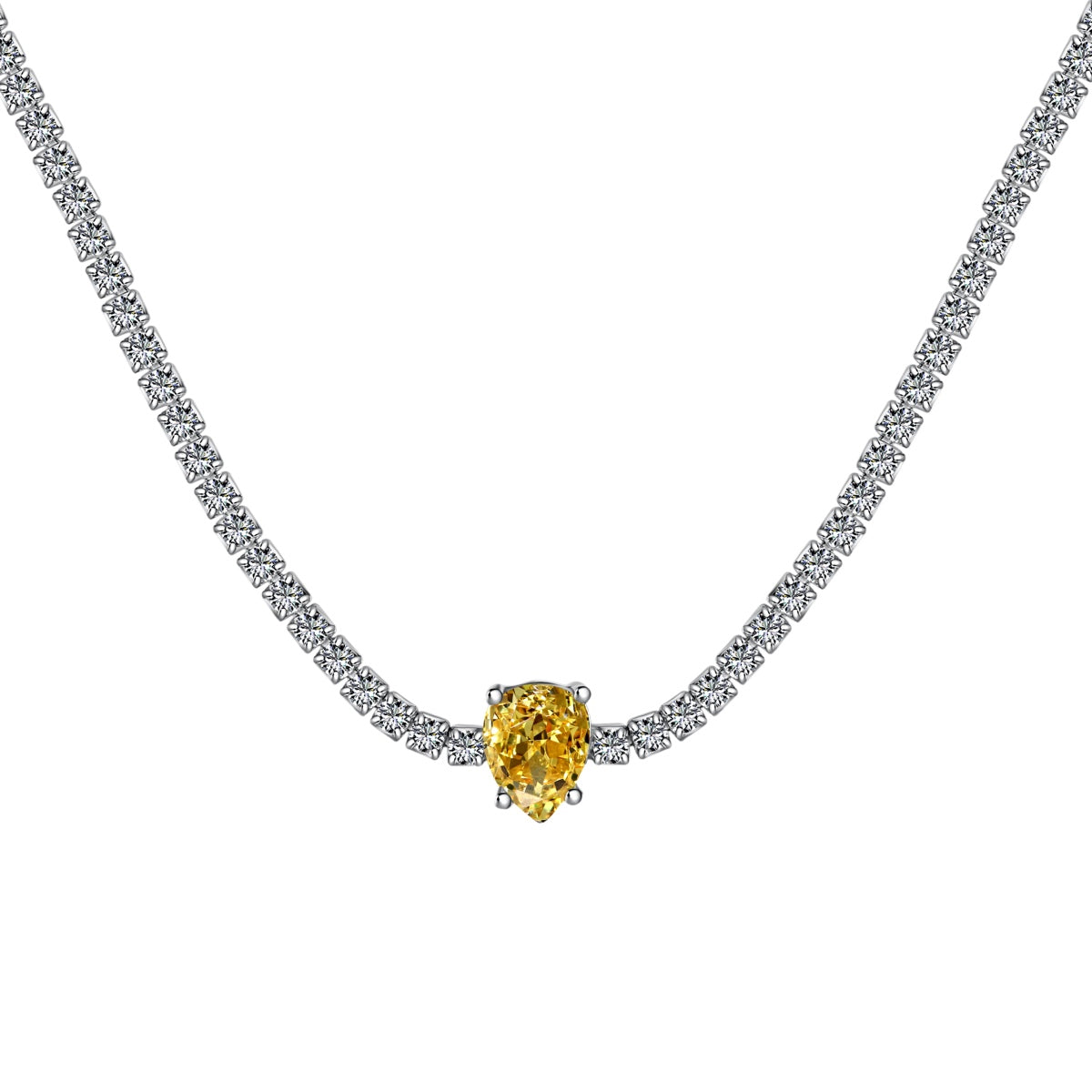 [Love More]1.0 carat Unique Pear Cut Tennis Necklace