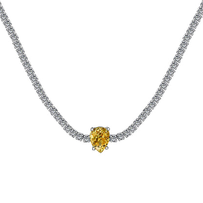 [Love More]1.0 carat Unique Pear Cut Tennis Necklace