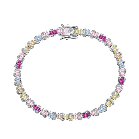 [Love More]Delicate Colorful Emerald Cut Party Bracelet